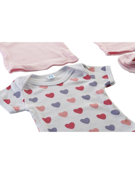 Set of clothes DKD Home Decor White Pink (2 Units) Cotton 0-6 Months