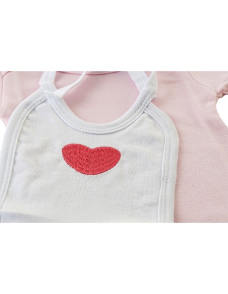 Set of clothes DKD Home Decor White Pink (2 Units) Cotton 0-6 Months