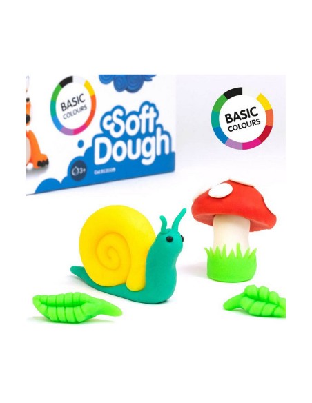 Modelling Clay Game Milan Soft dough 913510B Yellow Blue Multicolour 85 g Vegetable (10 Units)