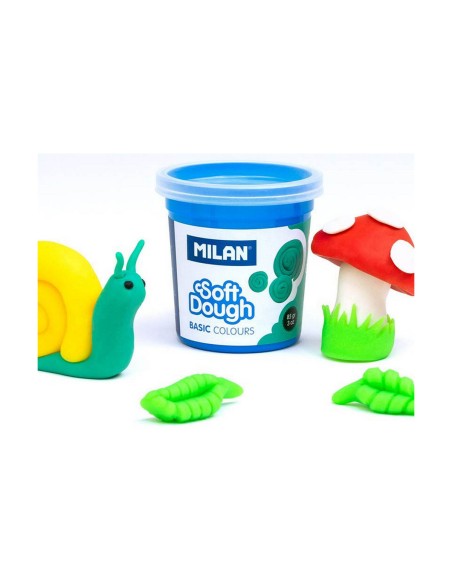 Modelling Clay Game Milan Soft dough 913510B Yellow Blue Multicolour 85 g Vegetable (10 Units)