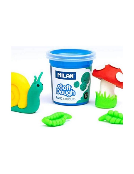 Modelling Clay Game Milan Soft dough 913510B Yellow Blue Multicolour 85 g Vegetable (10 Units)