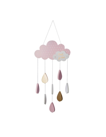 Cot Mobile Atmosphera Clouds Pink MDF Wood