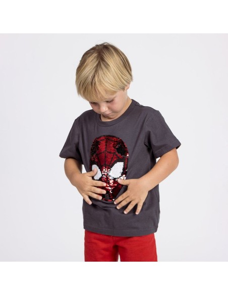Child's Short Sleeve T-Shirt Spider-Man Dark grey