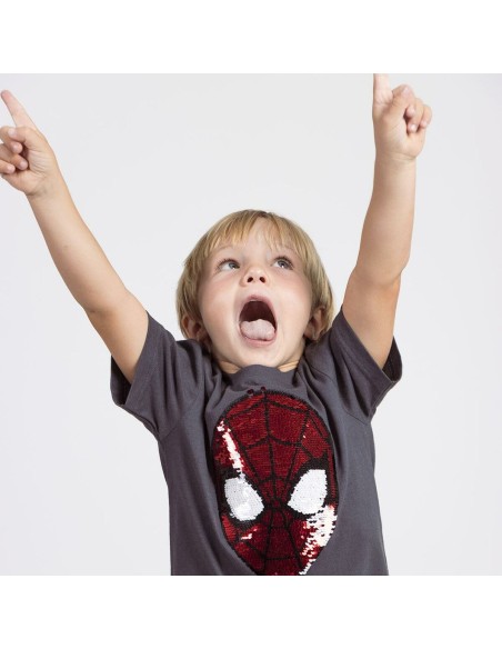 Child's Short Sleeve T-Shirt Spider-Man Dark grey