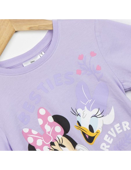 Child's Short Sleeve T-Shirt Minnie Mouse Purple