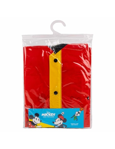 Waterproof Poncho with Hood Mickey Mouse Red