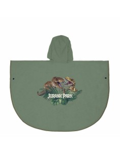 Waterproof Poncho with Hood Jurassic Park Green 2