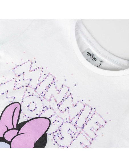Child's Short Sleeve T-Shirt Minnie Mouse White