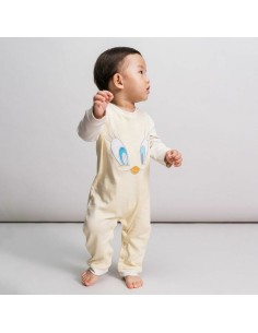 Baby's Long-sleeved Romper Suit Looney Tunes Grey Yellow 2