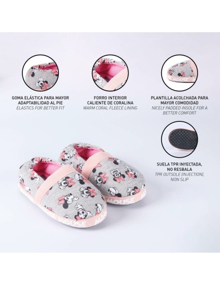 House Slippers Minnie Mouse Light grey