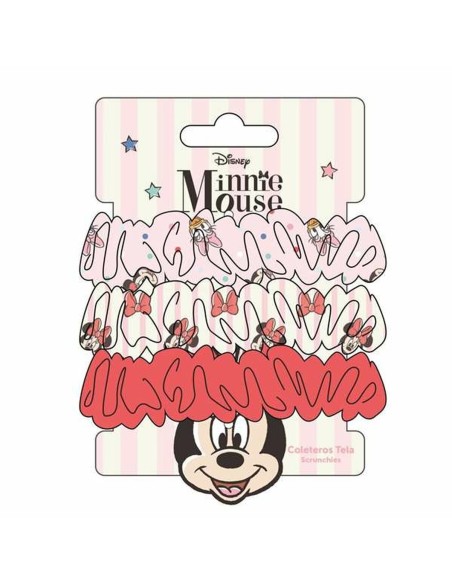 Rubber Hair Bands Minnie Mouse Red 3 Pieces