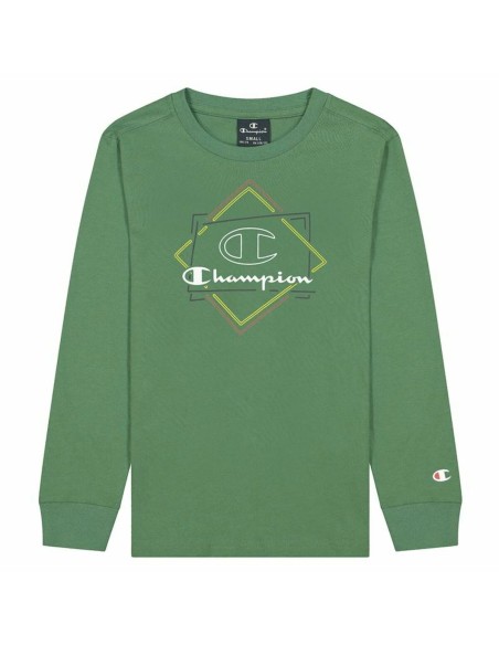 Children’s Long Sleeve T-shirt Champion Athletic Crewneck  Green