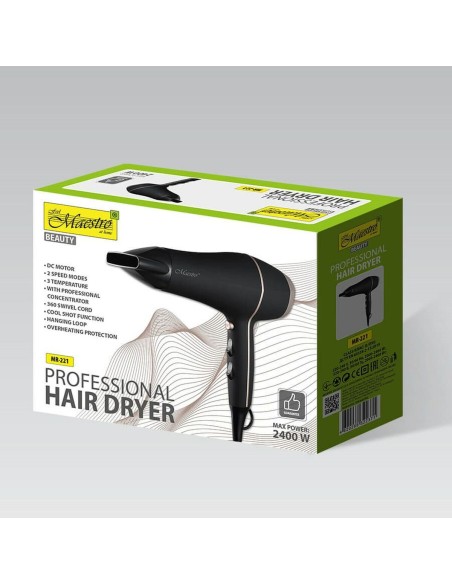 Hairdryer Feel Maestro MR-221 Black 2400 W