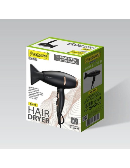 Hairdryer Feel Maestro MR-218 Black Gold 2100 W