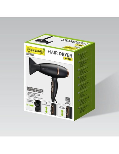 Hairdryer Feel Maestro MR-218 Black Gold 2100 W