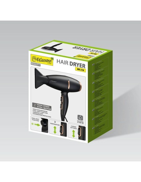 Hairdryer Feel Maestro MR-218 Black Gold 2100 W