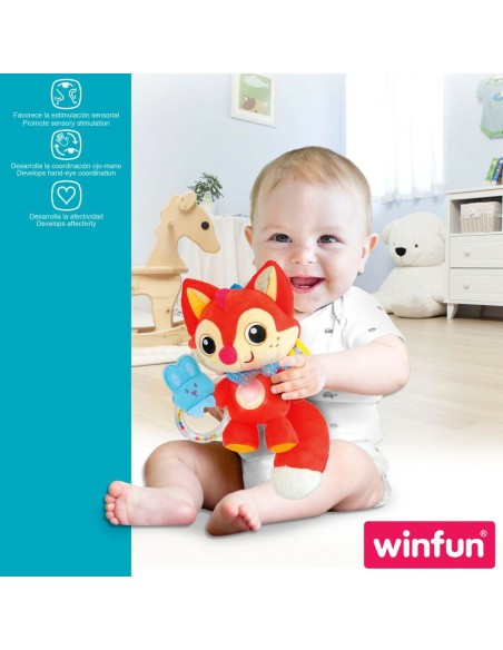 Rattle Cuddly Toy Winfun Fox 13,5 x 26,5 x 7,5 cm (6 Units)