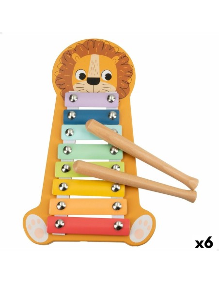 Xylophone Woomax Lion Wood 16 x 2,5 x 26 cm (6 Units)