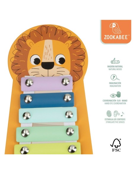 Xylophone Woomax Lion Wood 16 x 2,5 x 26 cm (6 Units)