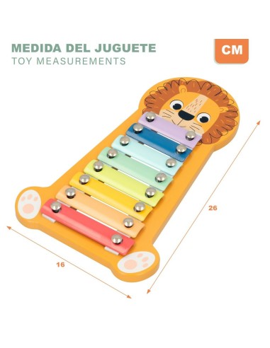 Xylophone Woomax Lion Wood 16 x 2,5 x 26 cm (6 Units)