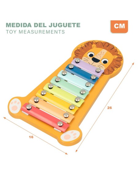 Xylophone Woomax Lion Wood 16 x 2,5 x 26 cm (6 Units)