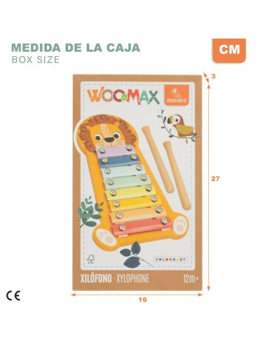 Xylophone Woomax Lion Wood 16 x 2,5 x 26 cm (6 Units)