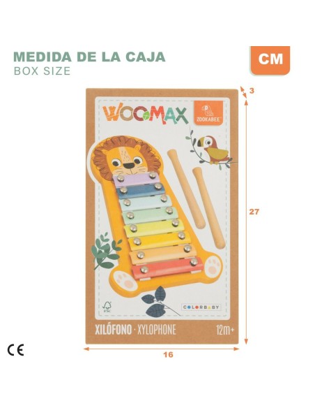 Xylophone Woomax Lion Wood 16 x 2,5 x 26 cm (6 Units)