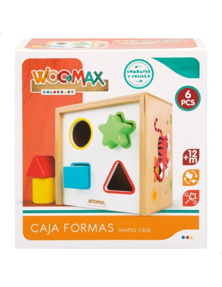 Child's Wooden Puzzle Woomax Shapes 13,5 x 7,5 x 13 cm (6 Units)