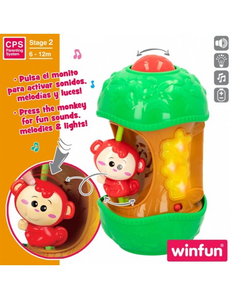 Interactive Toy for Babies Winfun Monkey 11,5 x 20,5 x 11,5 cm (6 Units)