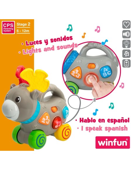 Pull-along toy Winfun Elk 17 x 17 x 7,5 cm (6 Units)