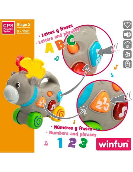 Pull-along toy Winfun Elk 17 x 17 x 7,5 cm (6 Units)