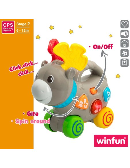 Pull-along toy Winfun Elk 17 x 17 x 7,5 cm (6 Units)