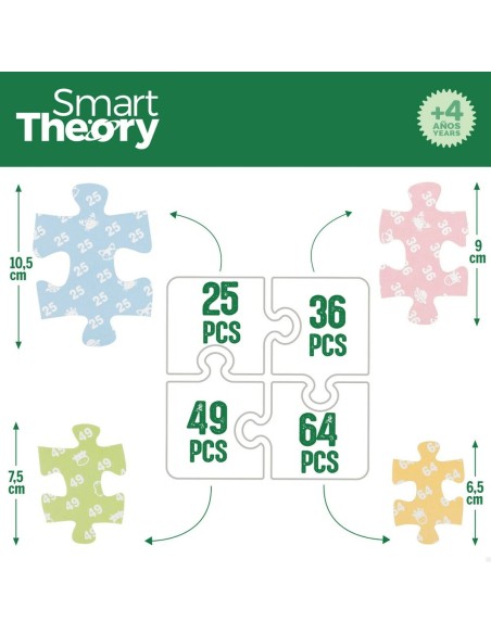 Child's Puzzle Colorbaby 4-in-1 174 Pieces Farm 68 x 68 cm (6 Units)