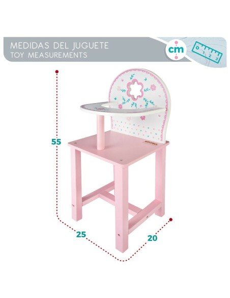 Highchair Woomax 25 x 55 x 20 cm Dolls White Pink 2 Units