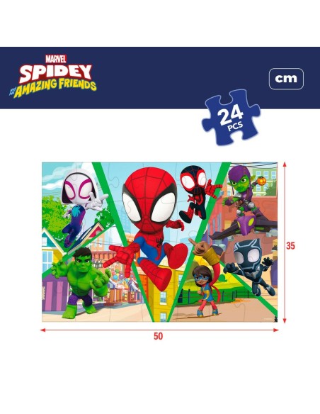 Child's Puzzle Spidey Double-sided 50 x 35 cm 24 Pieces (12 Units)