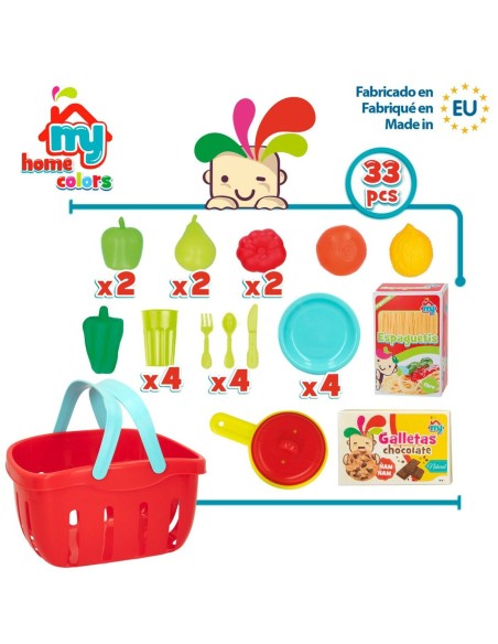 Toy Food Set Colorbaby Kitchenware and utensils 33 Pieces (12 Units)