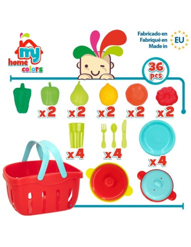 Toy Food Set Colorbaby Kitchenware and utensils 36 Pieces (12 Units)
