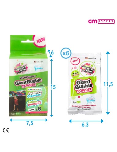 Soap bubble liquid WOWmazing 6,3 x 11,5 x 1,5 cm (24 Units)