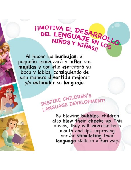 Bubble blower Disney Princess 60 ml 3,8 x 11,5 x 3,8 cm (216 Units)