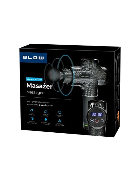Electric Handheld Massager Blow Wave 4000 Black Grey 2200 mAh