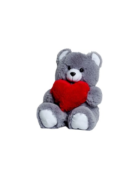Teddy Bear GO GIFT FRANK 50 GR Grey Plush Heart 50 cm