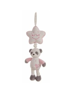Musical Rattle Baby Panda 35 cm Star Pink