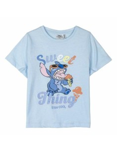 Child's Short Sleeve T-Shirt Stitch Light Blue 5 Years