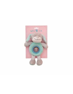 Rattle Cuddly Toy Dog Green 25cm