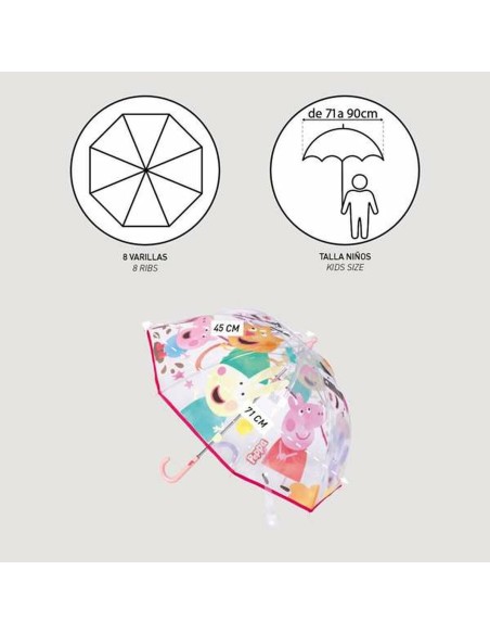 Umbrella Peppa Pig Ø 71 cm Transparent