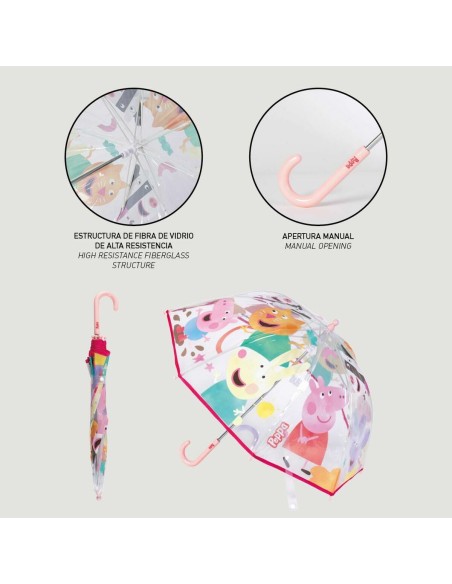 Umbrella Peppa Pig Ø 71 cm Transparent