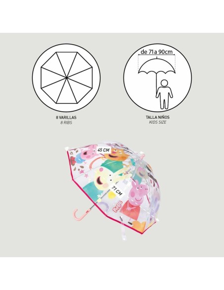 Umbrella Peppa Pig Ø 71 cm Transparent