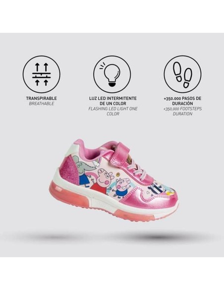 Casual Shoes with LEDs Peppa Pig Pink 30