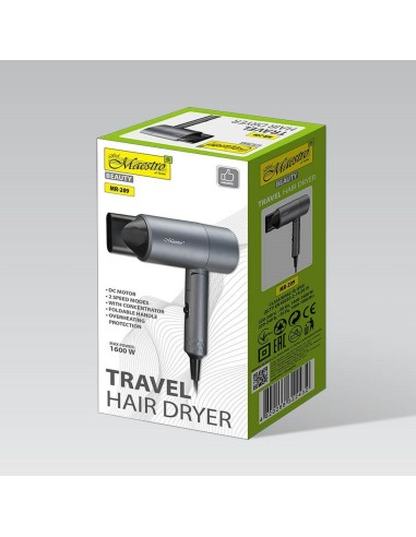 Hairdryer Feel Maestro MR-209 Black Graphite 1600 W