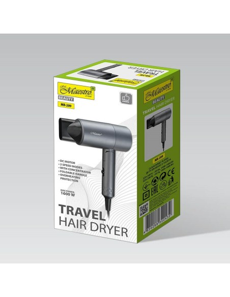 Hairdryer Feel Maestro MR-209 Black Graphite 1600 W